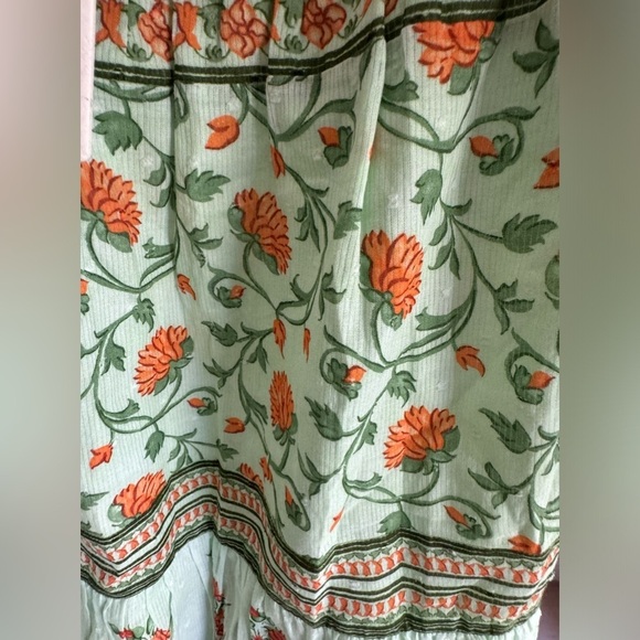 NEW Celina Moon Frankie Mini Dress - Sage Green Vines -bow back, marigolds - Picture 9 of 10